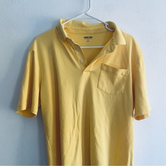 Lands End yellow polo shirt - Picture 3 of 9